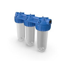 Triple Stage Water Filter Housing Transparent PNG & PSD Images