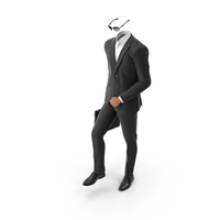 Black Suit Climbing Stairs with Bag and Sunglasses PNG & PSD Images