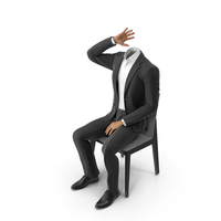 Chair Waiting Suit Black PNG & PSD Images