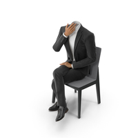 Chair Thinking Suit Black PNG & PSD Images