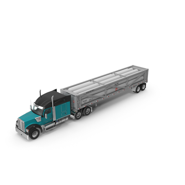Truck Kenworth W990 with LNG Trailer PNG & PSD Images