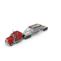 Truck with Bottom Dump Trailer PNG & PSD Images