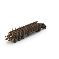 Truck with Logging Trailer PNG & PSD Images