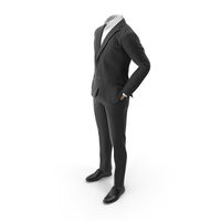 Hands in Pockets Suit Black PNG & PSD Images