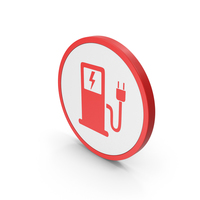 Icon Electric Vehicle Charging Station Red PNG & PSD Images