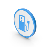 Icon Electric Vehicle Charging Station Blue PNG & PSD Images