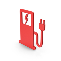 Symbol Electric Vehicle Charging Station Red PNG & PSD Images