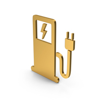 Symbol Electric Vehicle Charging Station Gold PNG & PSD Images