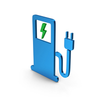Symbol Electric Vehicle Charging Station Colored Metallic PNG & PSD Images