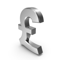 UK Pound Currency Symbol Silver PNG & PSD Images