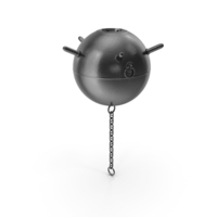 Underwater Sea Mine with Chain PNG & PSD Images