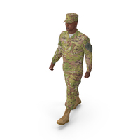 US Army Soldier Camo Marching Pose PNG & PSD Images