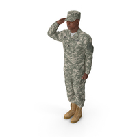 US Army Soldier Camouflage Saluting Pose PNG & PSD Images