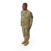 US Soldier Standing at Attention Camouflage PNG & PSD Images