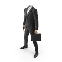 Waiting Bag Gun Suit Black PNG & PSD Images