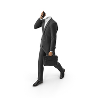 Talking Phone With Bag Suit Black PNG & PSD Images