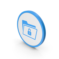 Icon Locked File Folder Blue PNG & PSD Images