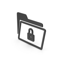 Symbol Locked File Folder Black PNG & PSD Images