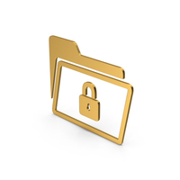 Symbol Locked File Folder Gold PNG & PSD Images