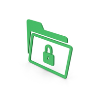 Symbol Locked File Folder Green PNG & PSD Images