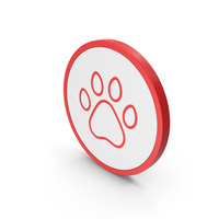 Icon Animal Paw Red PNG & PSD Images
