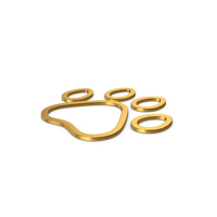 Gold Symbol Animal Paw PNG & PSD Images