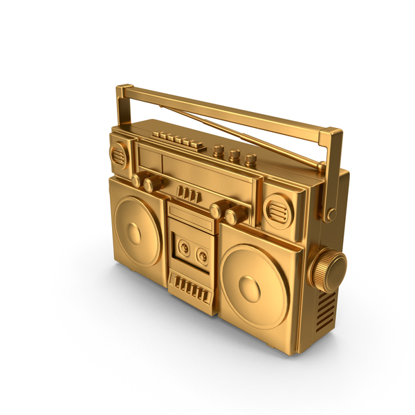 Radio Tape Player Gold PNG & PSD Images
