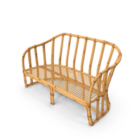 Vintage Bamboo Couch Sofa PNG & PSD Images