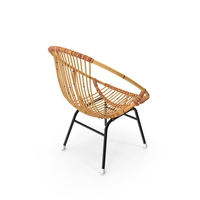 Vintage Bamboo Round Chair PNG & PSD Images