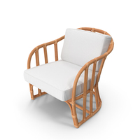 Vintage Rattan Armchair with Cushions PNG & PSD Images