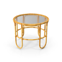 Vintage Round Bamboo Coffee Table PNG & PSD Images