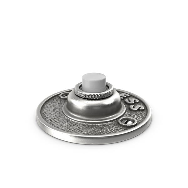 Vintage Round Doorbell Button Silver PNG & PSD Images