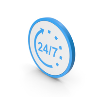 Icon 24 / 7 Open Blue PNG & PSD Images
