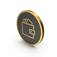 Gold Icon Wallet With Money PNG & PSD Images