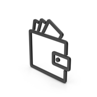 Symbol Wallet With Money Black PNG & PSD Images