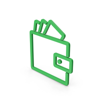 Symbol Wallet With Money Green PNG & PSD Images