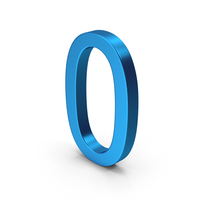 Number 0 Blue Metallic PNG & PSD Images
