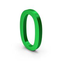 Number 0 Green Metallic PNG & PSD Images