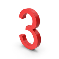 Number 3 Red PNG & PSD Images