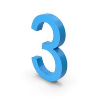 Number 3 Blue PNG & PSD Images