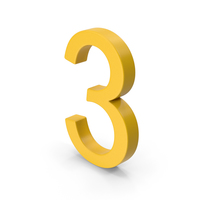 Number 3 Yellow PNG & PSD Images
