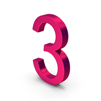 Number 3 Metallic PNG & PSD Images