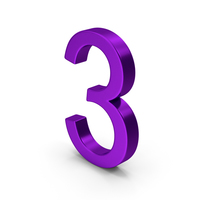Number 3 Purple PNG & PSD Images