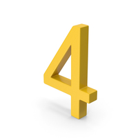 Number 4 Yellow PNG & PSD Images