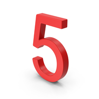 Number 5 Red PNG & PSD Images