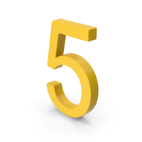 Number 5 Yellow PNG & PSD Images