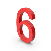 Number 6 Red PNG & PSD Images