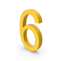 Number 6 Yellow PNG & PSD Images
