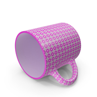 Printed Pink Flower Cup on Floor PNG & PSD Images