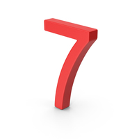 Number 7 Red PNG & PSD Images